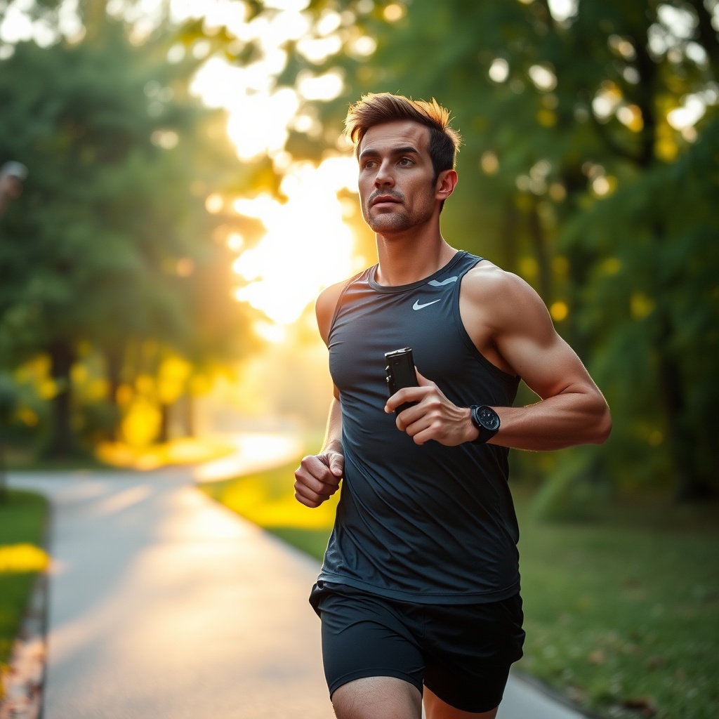 Jogger practicing situational awareness while carrying a cheetah taser for personal safety during a run, highlighting the importance of quick deployment and legal compliance for outdoor fitness enthusiasts.