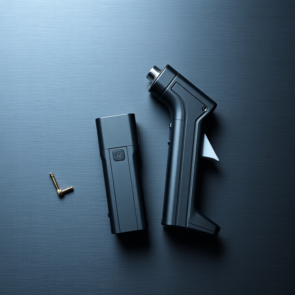 Side-by-side comparison of a stun gun with disable pin in both inactive and active states, highlighting how the safety pin controls power delivery and prevents accidental discharge.