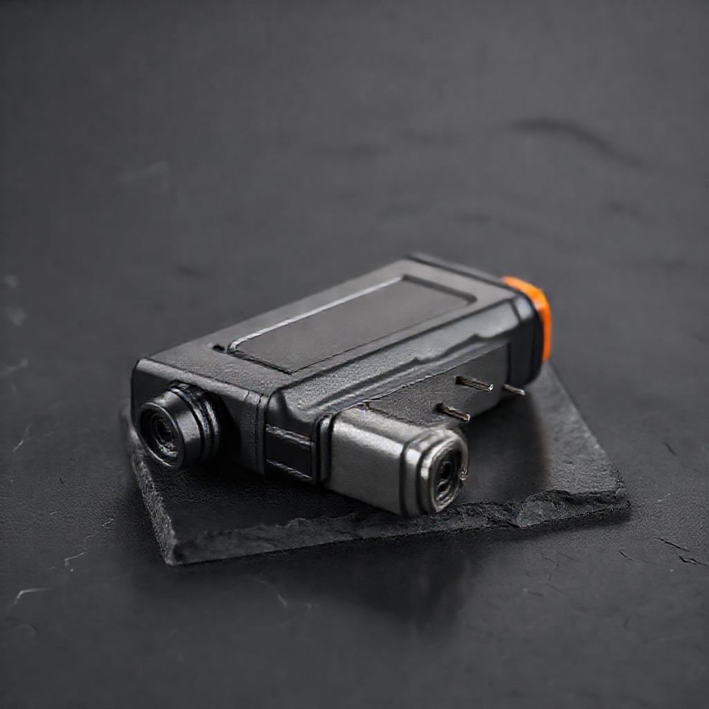 Close-up product shot of a taser pepper spray combo highlighting its integrated chemical irritant cartridge and electroshock prongs for reliable personal defense.