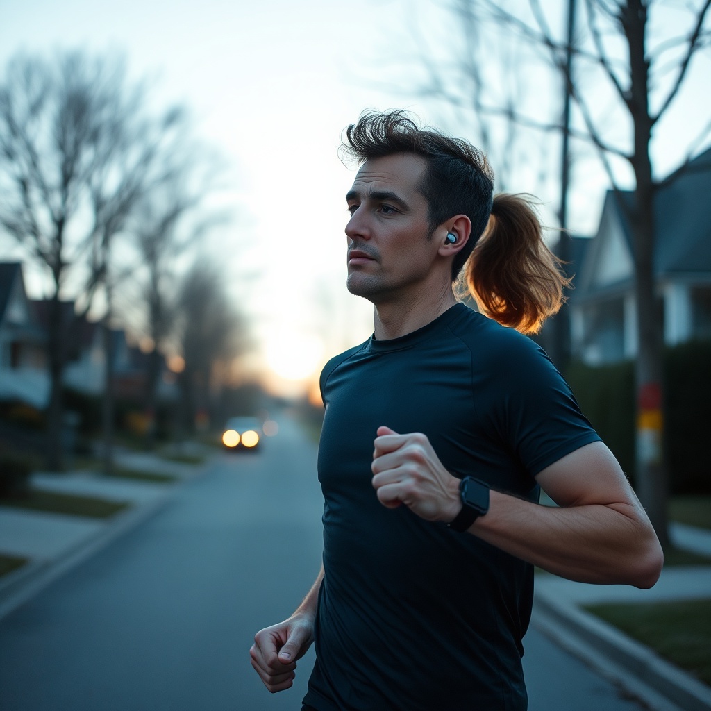 This image illustrates how running self defense relies on environmental scanning and sustained forward momentum, helping athletes stay safe while maintaining their cardio routine.
